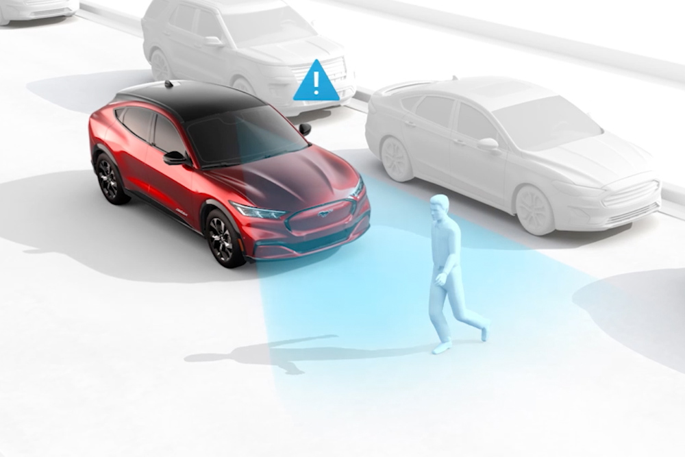Explication schématique du système d'aide à la prévention des collisions Ford