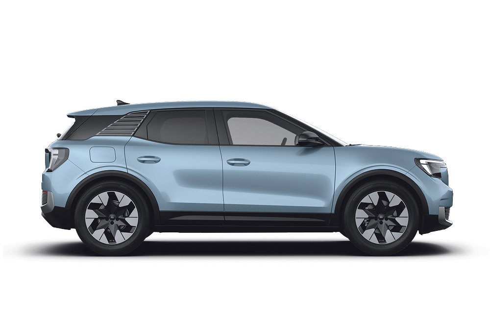 Blue Ford Explorer, part of the Ford SUV range.