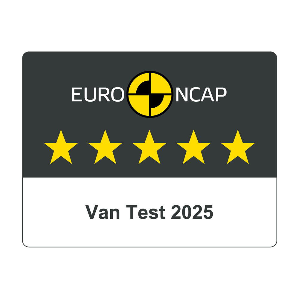 Insigne NCAP 5 étoiles pour la sécurité des fourgons utilitaires.